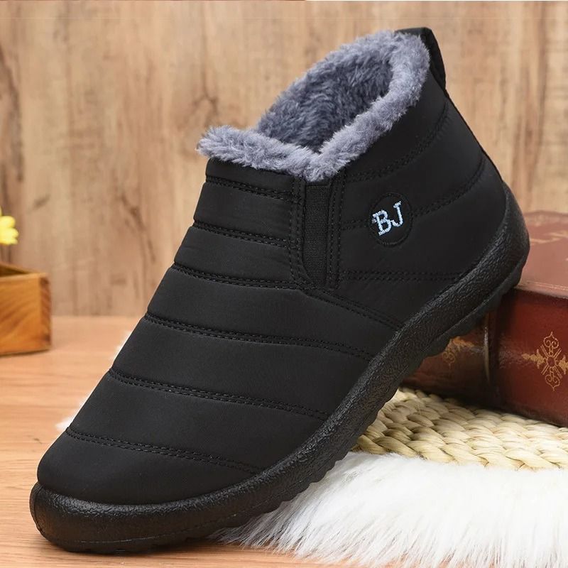 Men Winter Fur Lined Casual Sneakers Lightweight Warm Shoes
