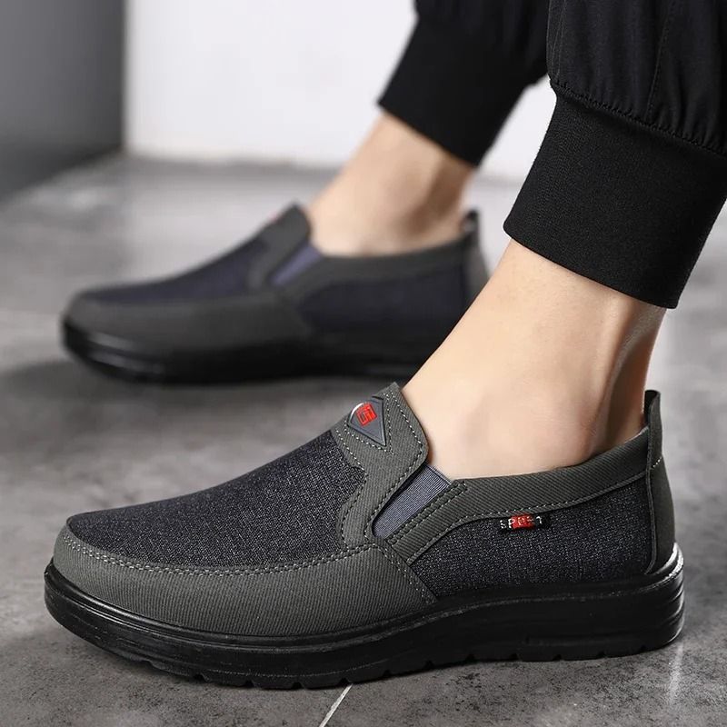 Lightweight Men Casual Canvas Loafers Breathable Non Slip Driving Shoes