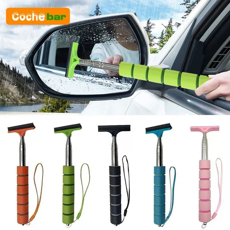 Telescopic Rearview Mirror & Side Window Squeegee