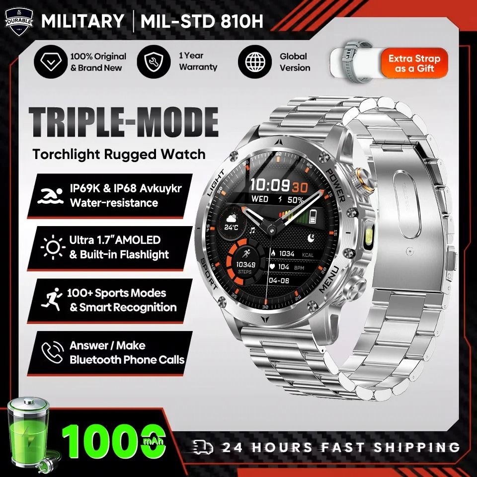 1.7-inch AMOLED Elite Smartwatch | 1000mAh Power Reserve & GPS | Executive NFC Bluetooth Call Fitness System