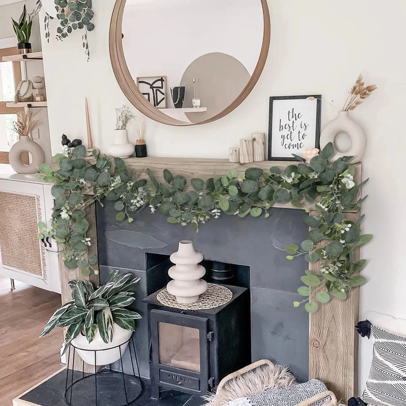 Artificial Eucalyptus Greenery Garland – Spring Berry & Blossom Edition