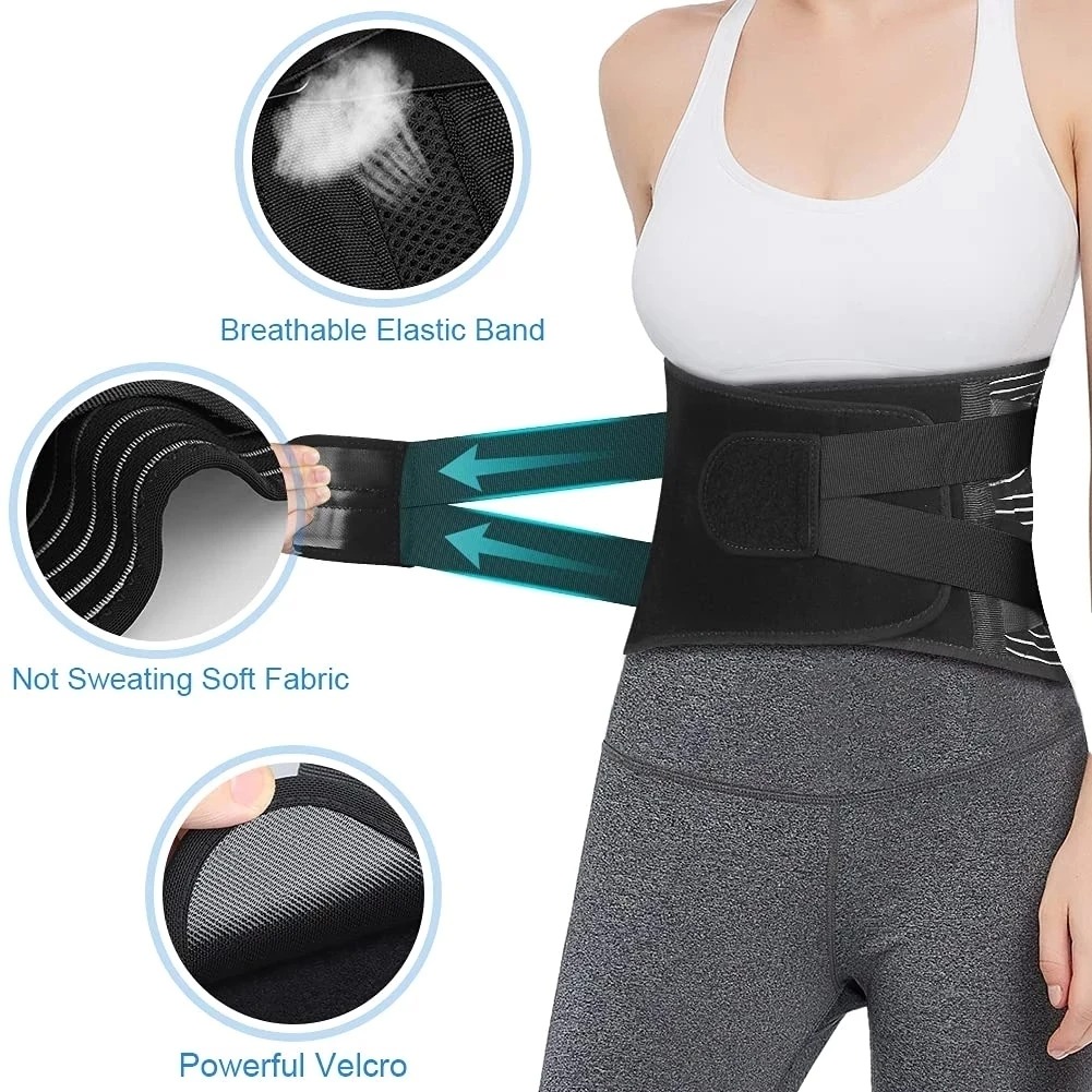 Orthopedic Back Support Belt, Lumbar Brace Posture Corrector, Spine Decompression Waist Trainer, Abdominal Slimming