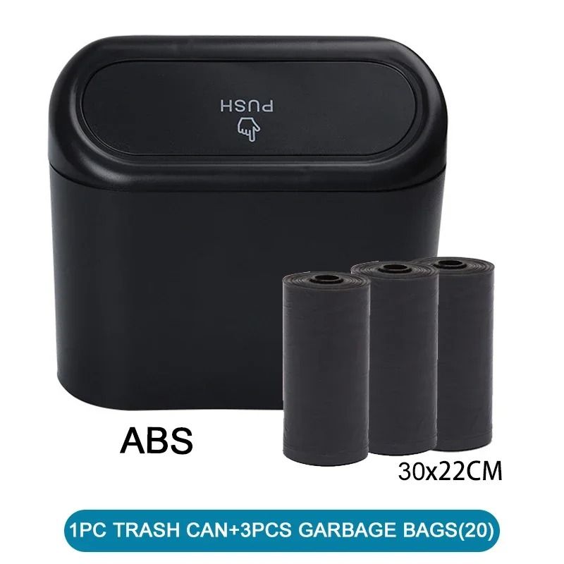 Leak Proof Mini Car Trash Can with Lid and Garbage Bags