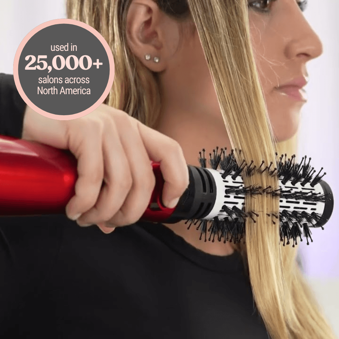 2-in-1 Hot Air Styler and Rotating Hair Dryer, Electric Blow Dryer with Anti-Scald Bristles, Ceramic Barrel
