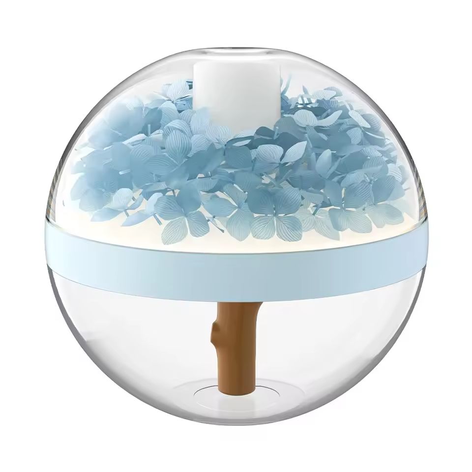 USB Rechargeable Flower Humidifier – 270ml Mini Air Mist Maker with LED Mood Light