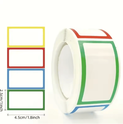 Colorful Blank Name Sticker Roll 250pcs Handwritten Labels for School Bottles and Classroom Use