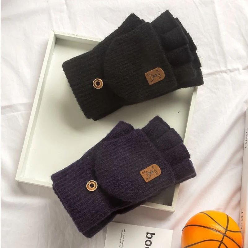 Knitted Fingerless Touch Screen Gloves
