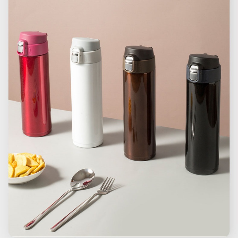 Creative Bullet Cover Thermos Cup for School Durable Direct Drinking Solid Color Water Cup