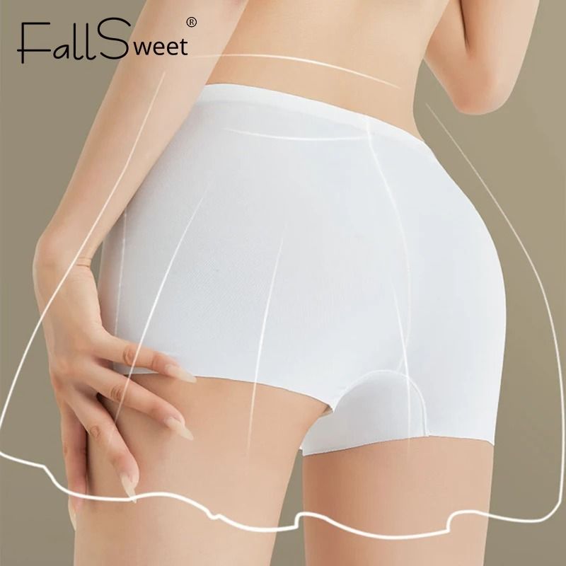 FallSweet Womens Seamless Boyshort Panties Breathable Satin Underwear Five Piece Set