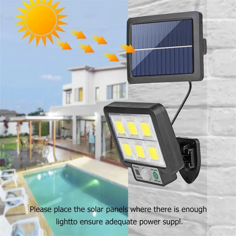 Solar Motion Sensor Wall Light Outdoor Waterproof Split Security Lamp