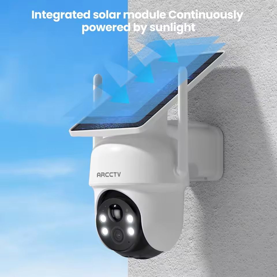 4MP Wifi Solar Security Camera Kit with Siren and Two Way Audio