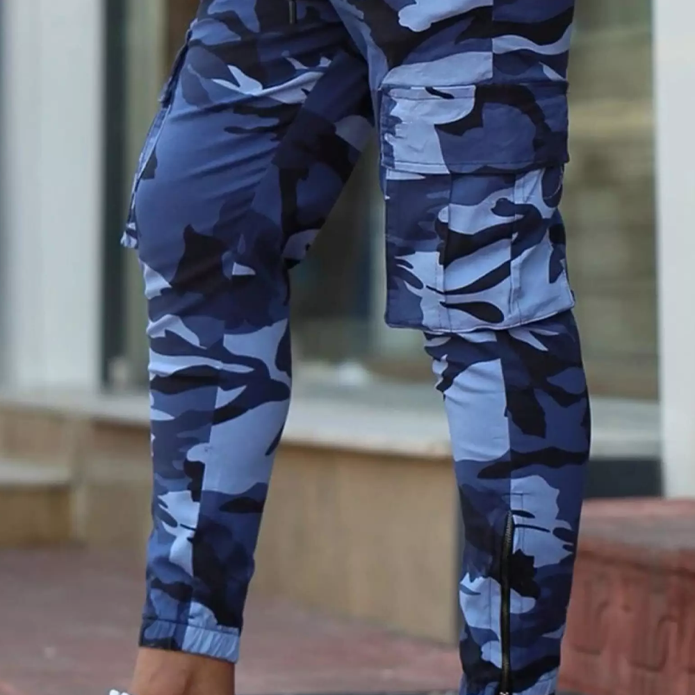 Men's Navy Blue Camo Pants