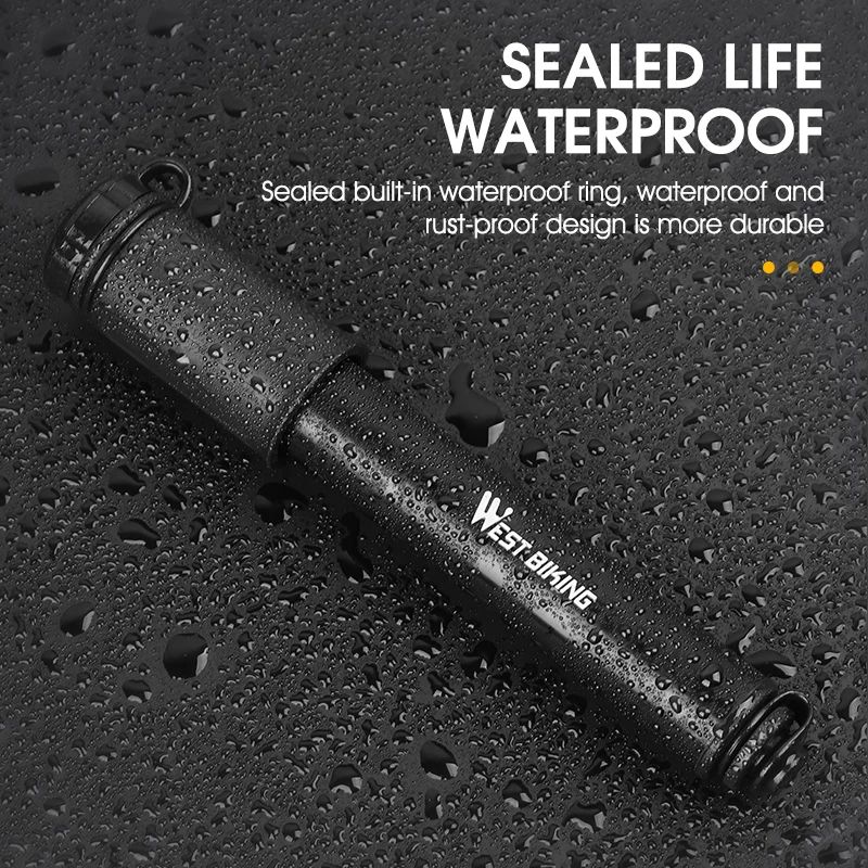 WEST BIKING Mini Bike Pump 100PSI Aluminum Alloy