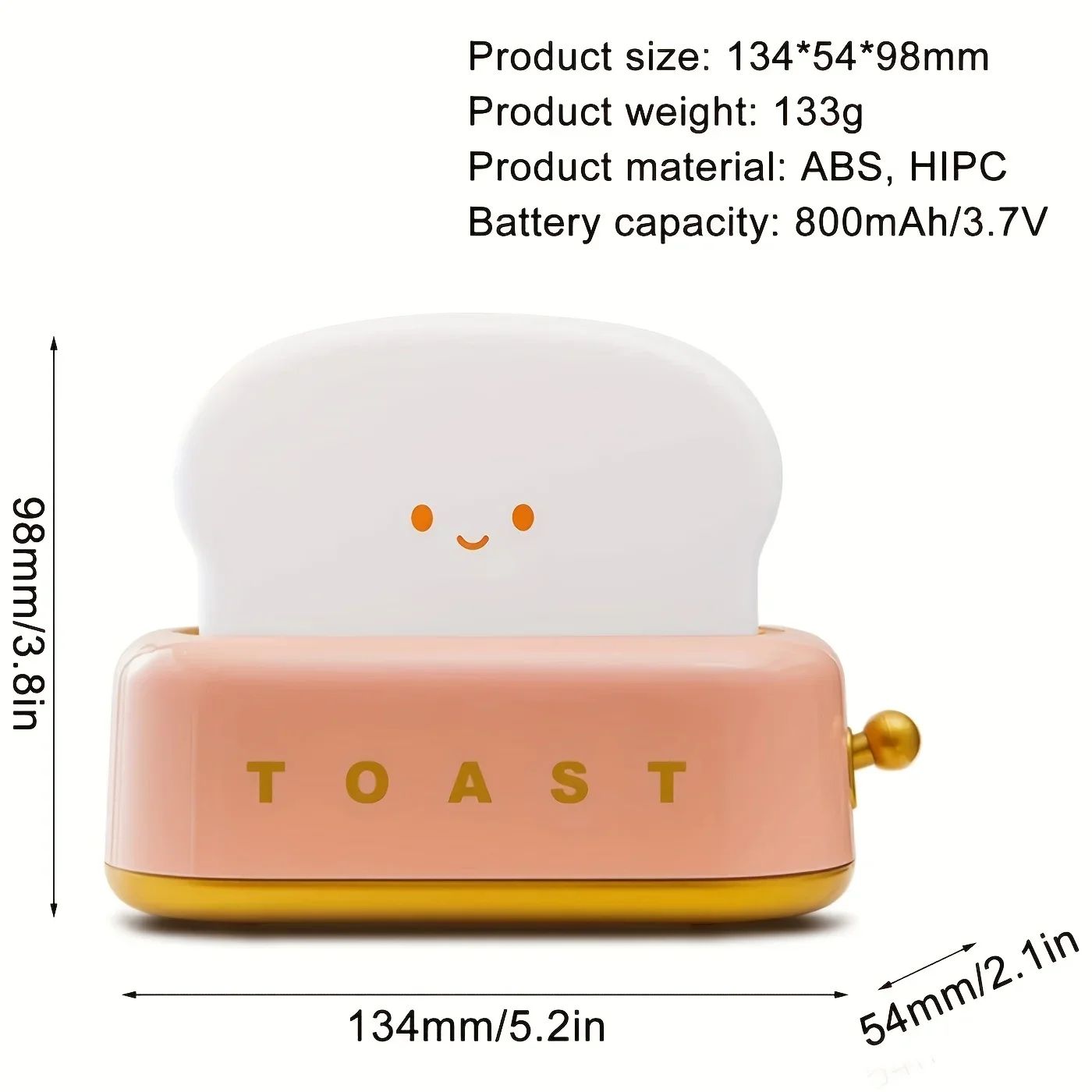 USB Rechargeable Bread Toast LED Night Lamp
