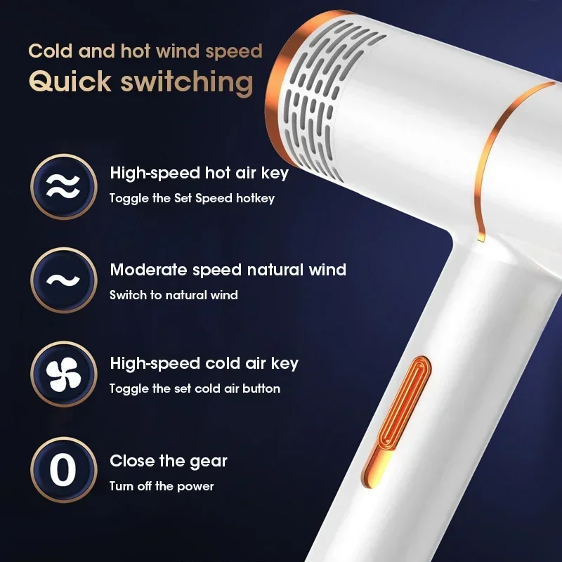 Strong Wind Professional Hair Dryer, Salon Dryer, Hot Air and Cold Air Wind, Negative Ionic Hammer Blower Dry.