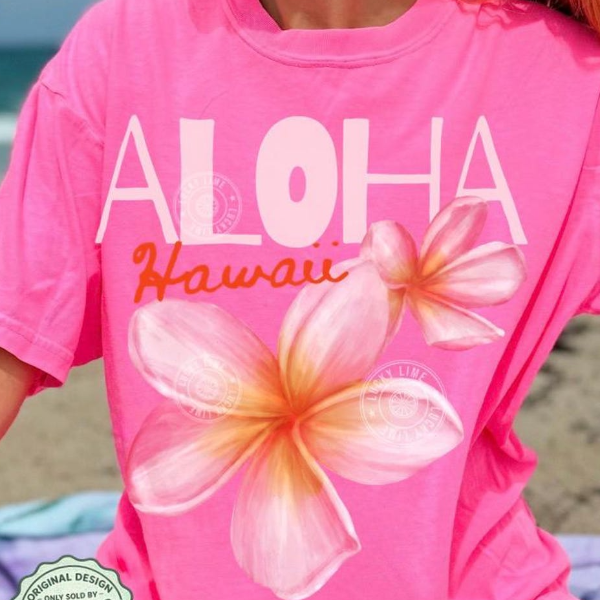 Hawaii Shirt, Aloha Hawaii Shirt, Summer Flower Shirt, Trendy Summer Tee, Retro Summer Top, Hawaiian Shirt, Beach Lover