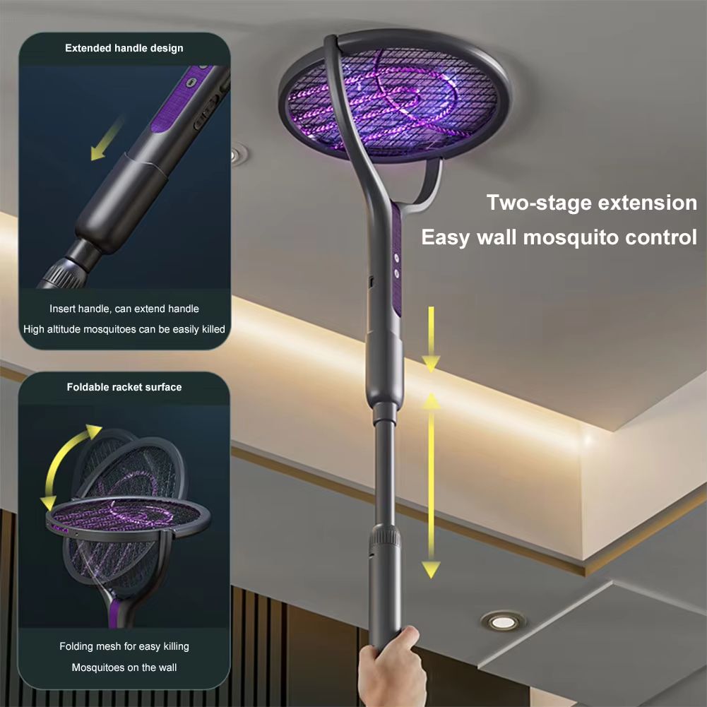 2-in-1 Rechargeable Electric Mosquito Swatter and Bug Zapper Lamp