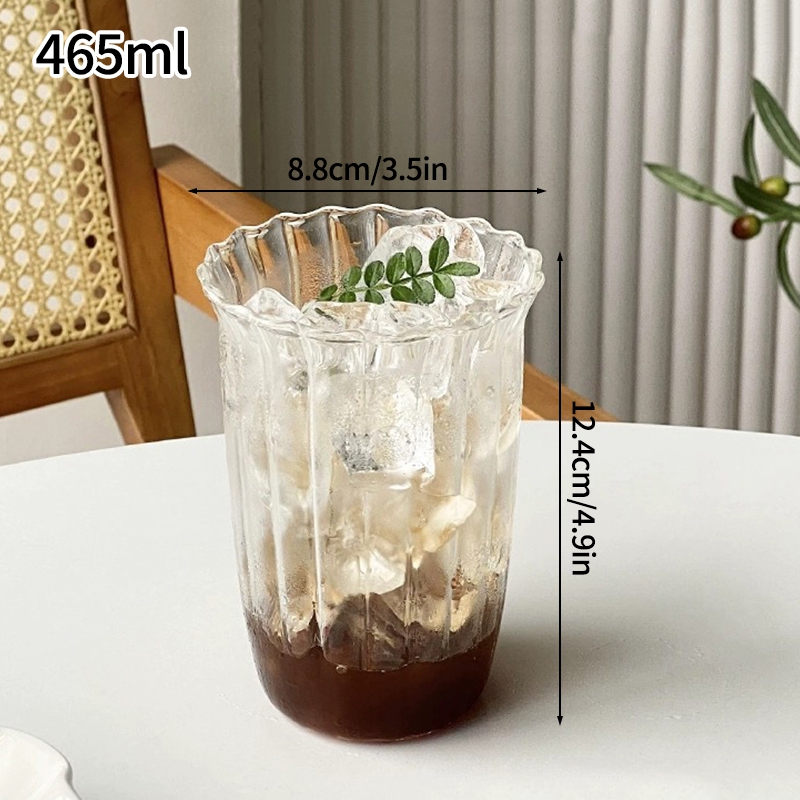 Transparent Juice Milk Coffee Mug, Glass Cup Heat-resistant Tumbler,Rose Glass Cup Drinkware