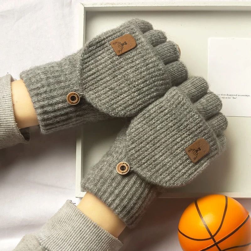 Knitted Winter Fingerless Gloves