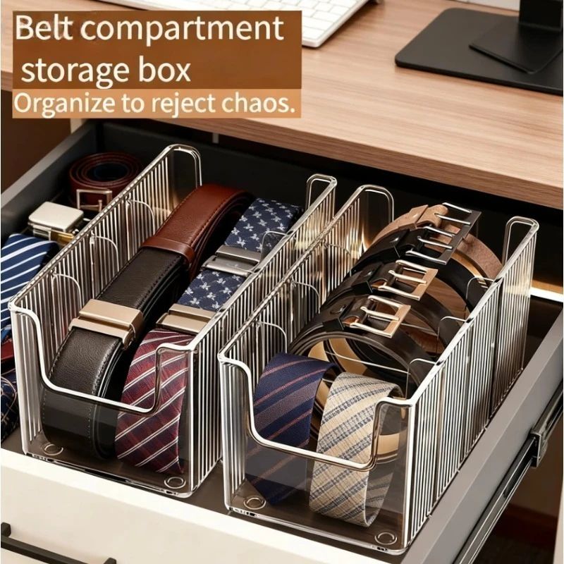 Transparent Belt and Tie Organizer Box