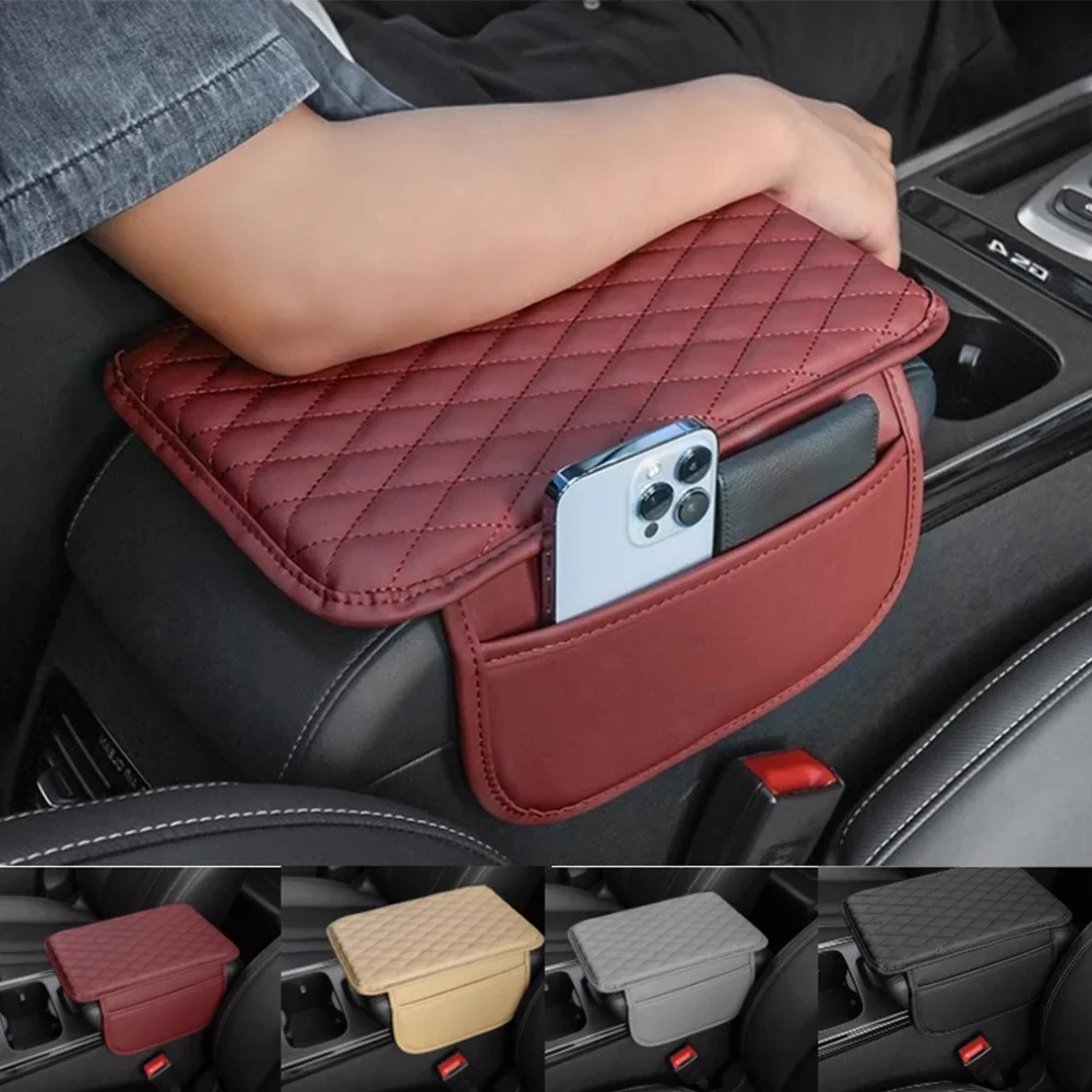 Increase the height of car armrest box with padding, universal storage bags