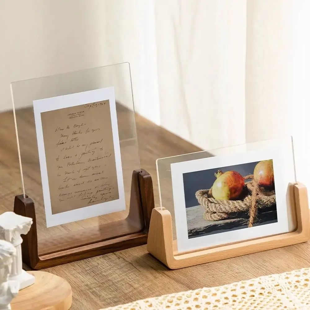 Walnut and Beech Acrylic U-Shape Photo Frame