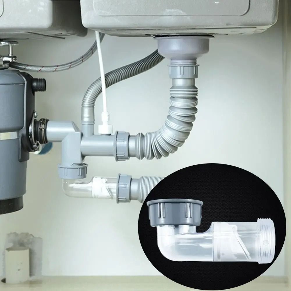 Odor-Proof Wash Basin Drainage Kit – Flexible Curved Downpipe – High-Yield Hydraulic Interaction Hub