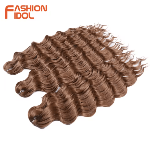Anna Hair 24 Inch Loose Deep Wave Synthetic Crochet Braiding Hair Ombre Blonde Water Wave