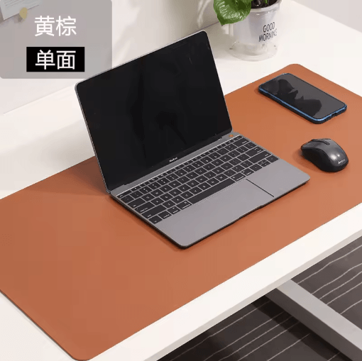 White PU Suede Desk Mat and Mouse Pad Large Non Slip Waterproof Desk Pad