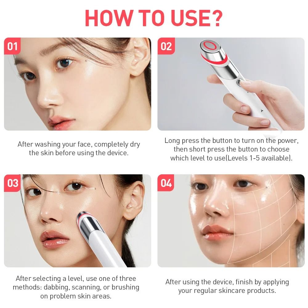 Microcurrent Facial Lift Device Anti Aging Skin Therapy Tool