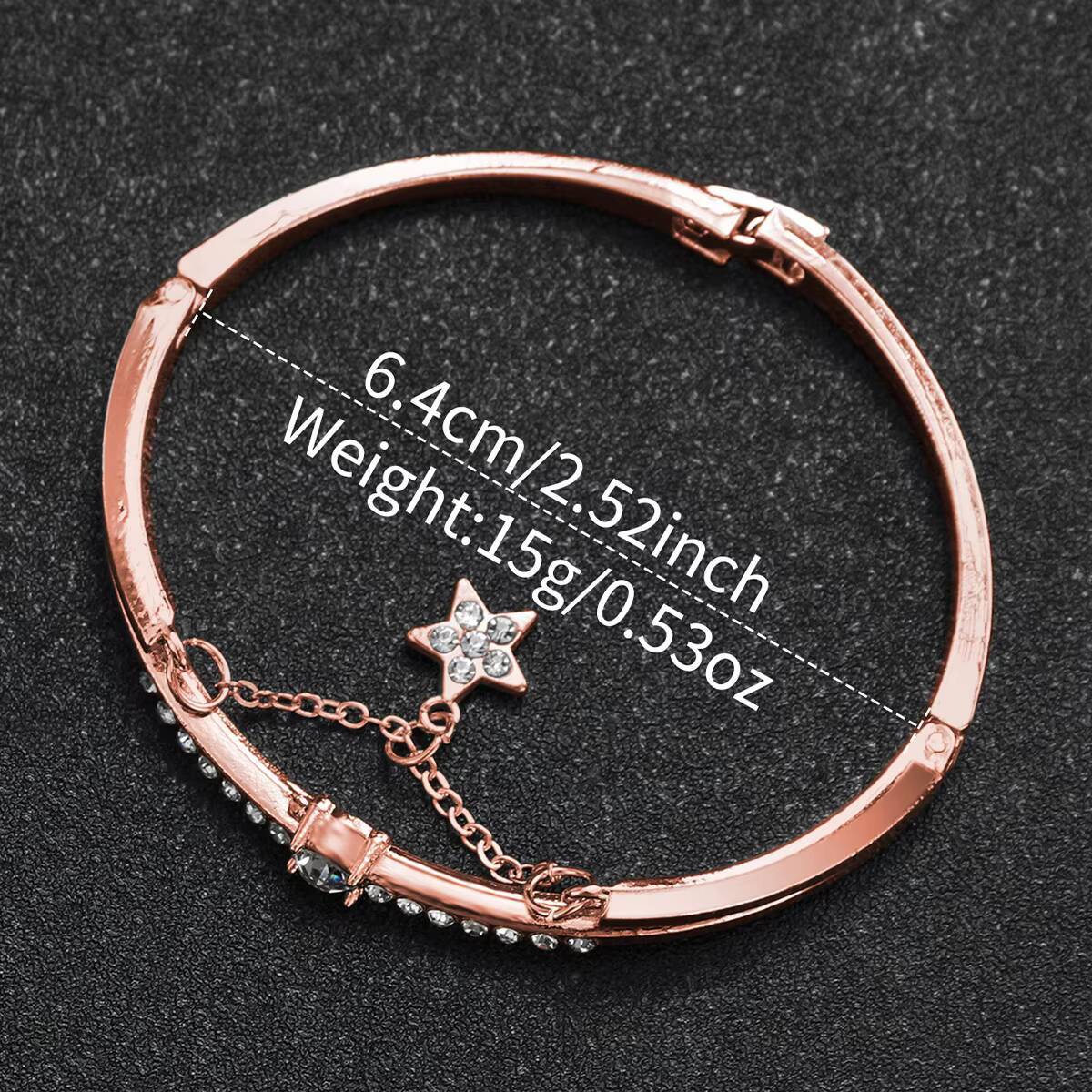 Elegant Womens Mesh Strap Watch Set with Star Bracelet, Magnet Buckle Analog