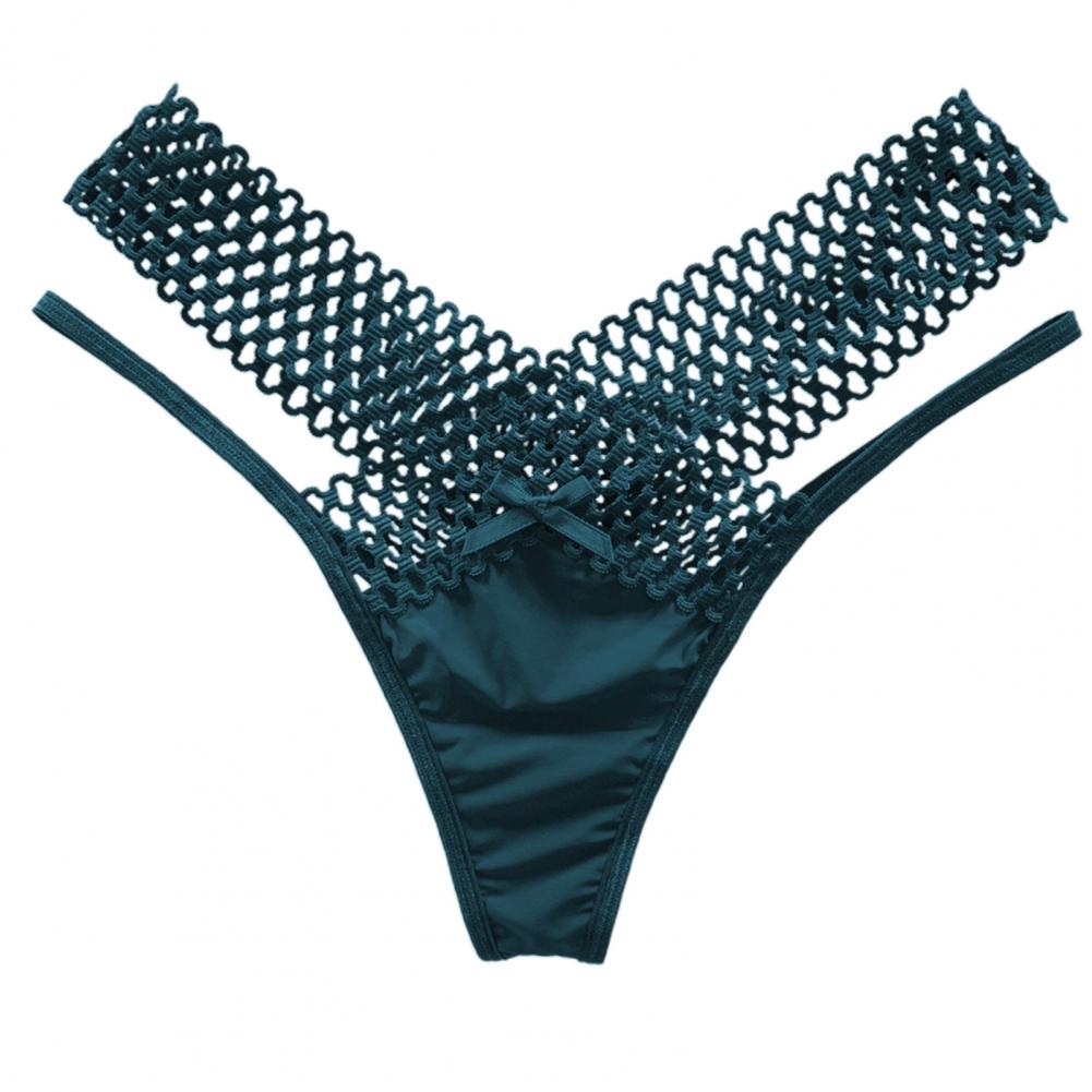 Women Panties Low Waist Hollowed Out See Through Cross Belt French Style Ladies Sling Thong Sexy Lingerie
