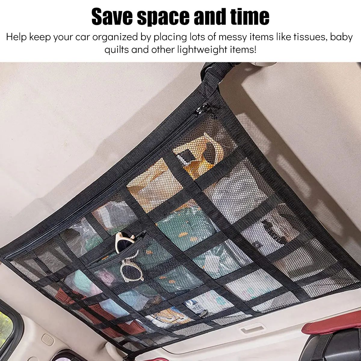 Car Roof Storage Net Organizer for Extra Space and Travel Storage