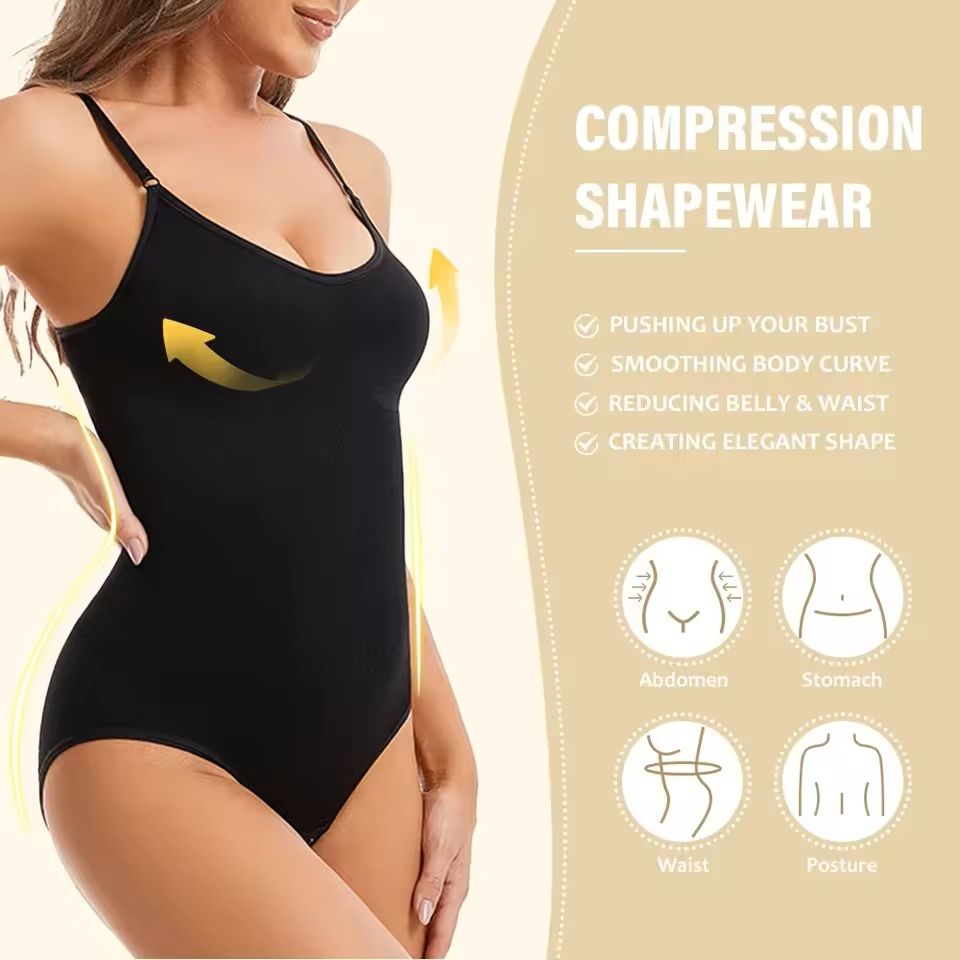 Seamless Full Body Shaper – Slimming Bodysuit with Open Crotch and Butt Lifter