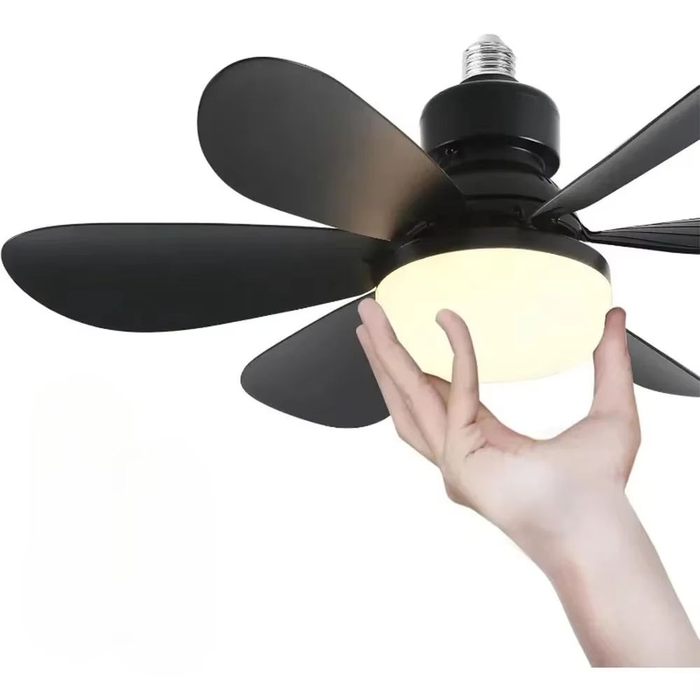 Modern E27 Ceiling Fan Light with Remote Control and Dimmable LED