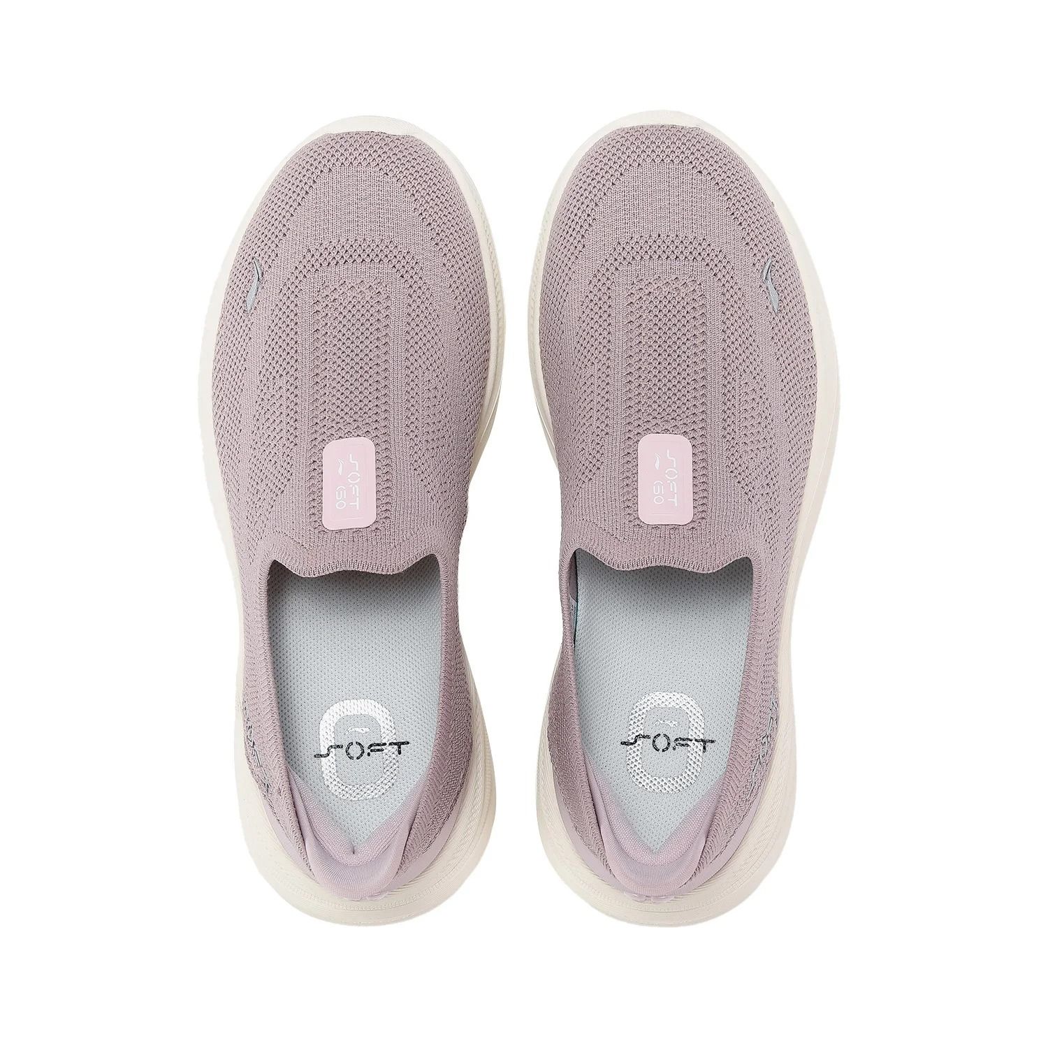 Women Knit Slip On Walking Shoes Breathable Flexible Cushion Sneakers