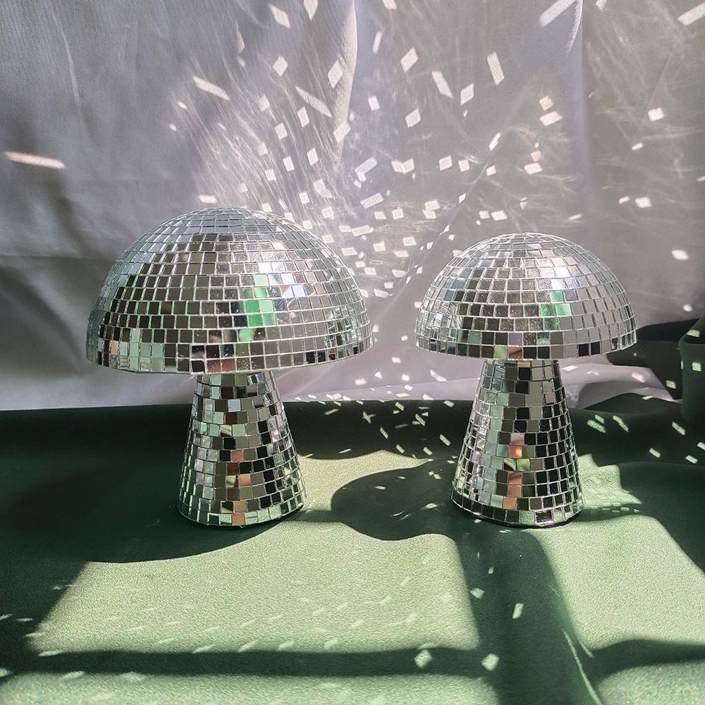Prismatic Mushroom Disco Ball | Hand-Finished Mirror Tile Sculpture | Executive Studio & Party Sanctuary Decor