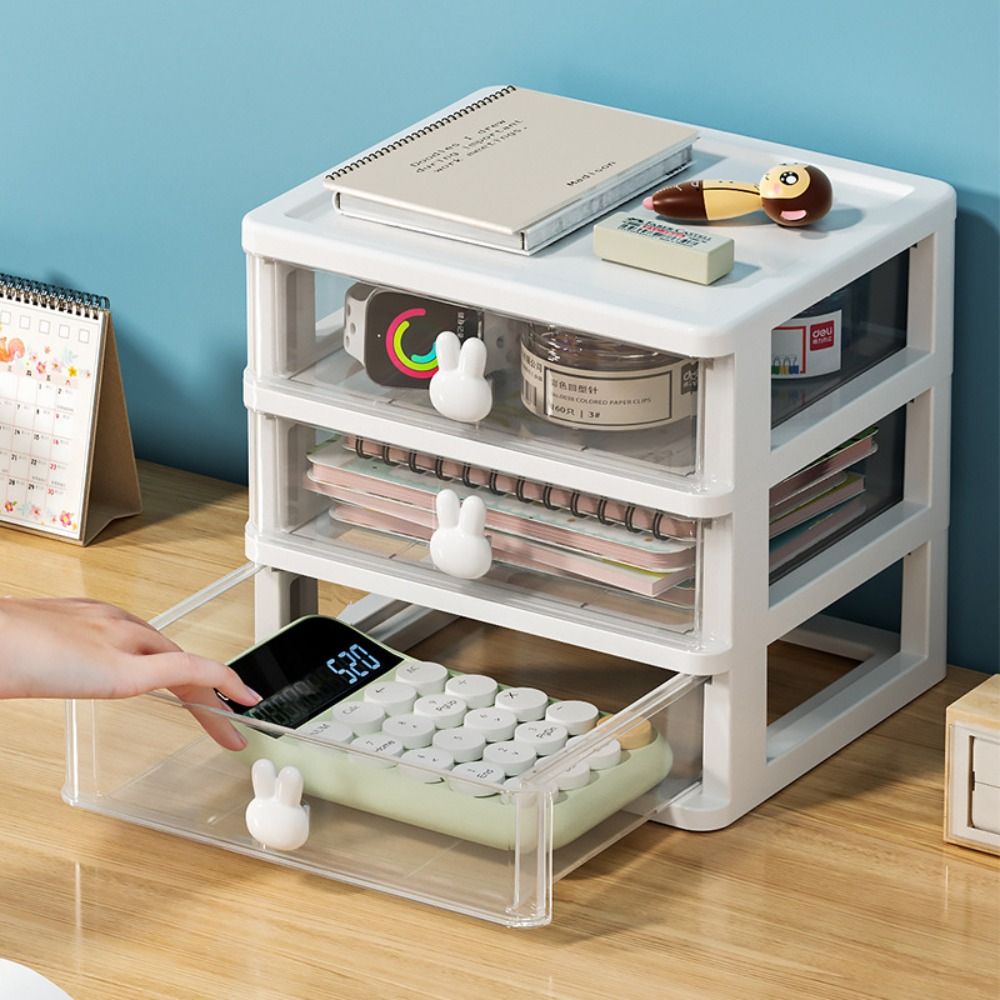 Stationery Storage Box, Large Capacity Organizer, Desktop Sundries Container and Cosmetics Case