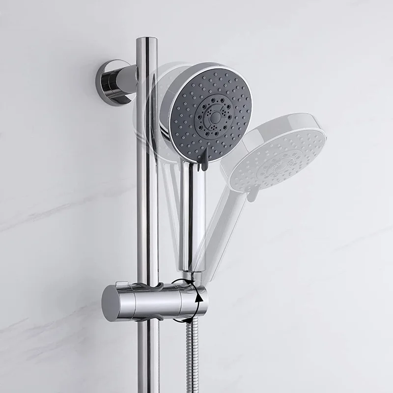 Adjustable Shower Head Holder with Degree Rotation Universal Shower Rail Slider Bracket