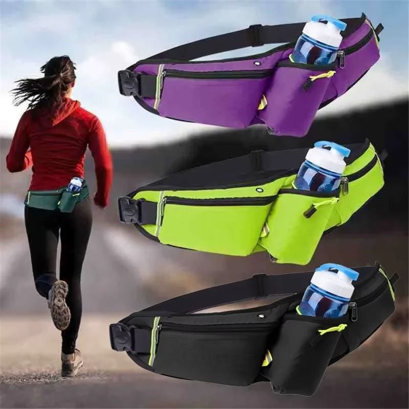 Running Waist Bag Water Bottle Holder Hydration Belt Bag Men Women Sports Fanny Pack Gym Running Cycling Bag
