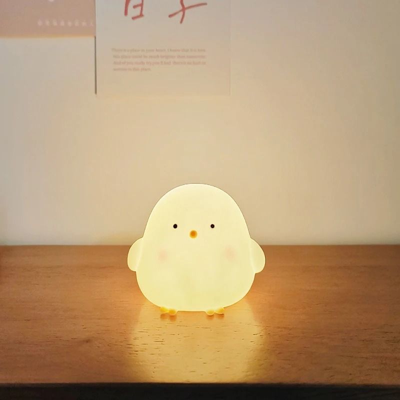 Silicone LED Bedside Night Light Chicken Lamp
