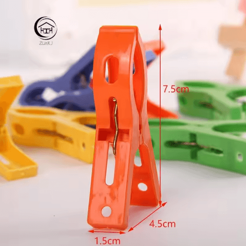 8PCS Large Plastic Hanger Clips Windproof Heavy Duty Towel and Clothes Pegs