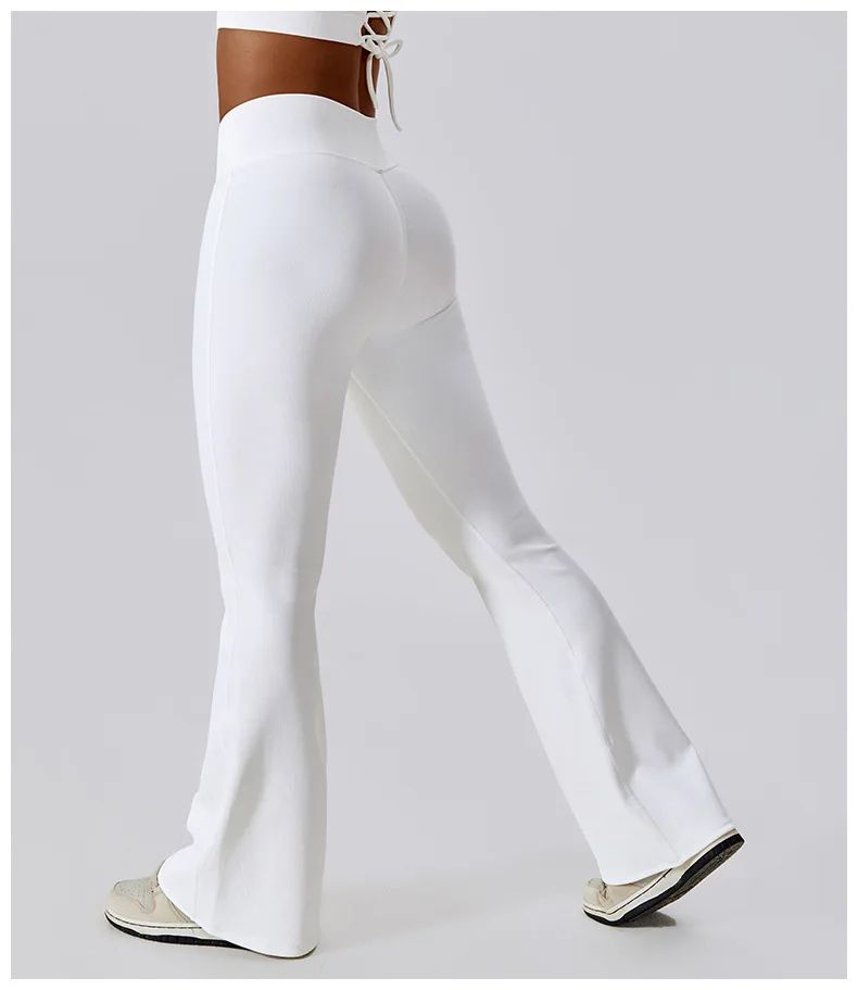 Womens High Waist Flared Yoga Fitness Leggings