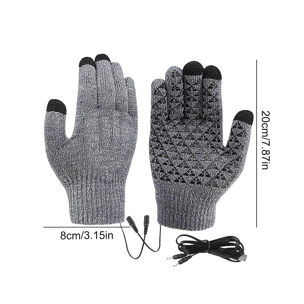 ThermaKnit USB Heated Gloves Full Finger Touch Screen Winter Gloves