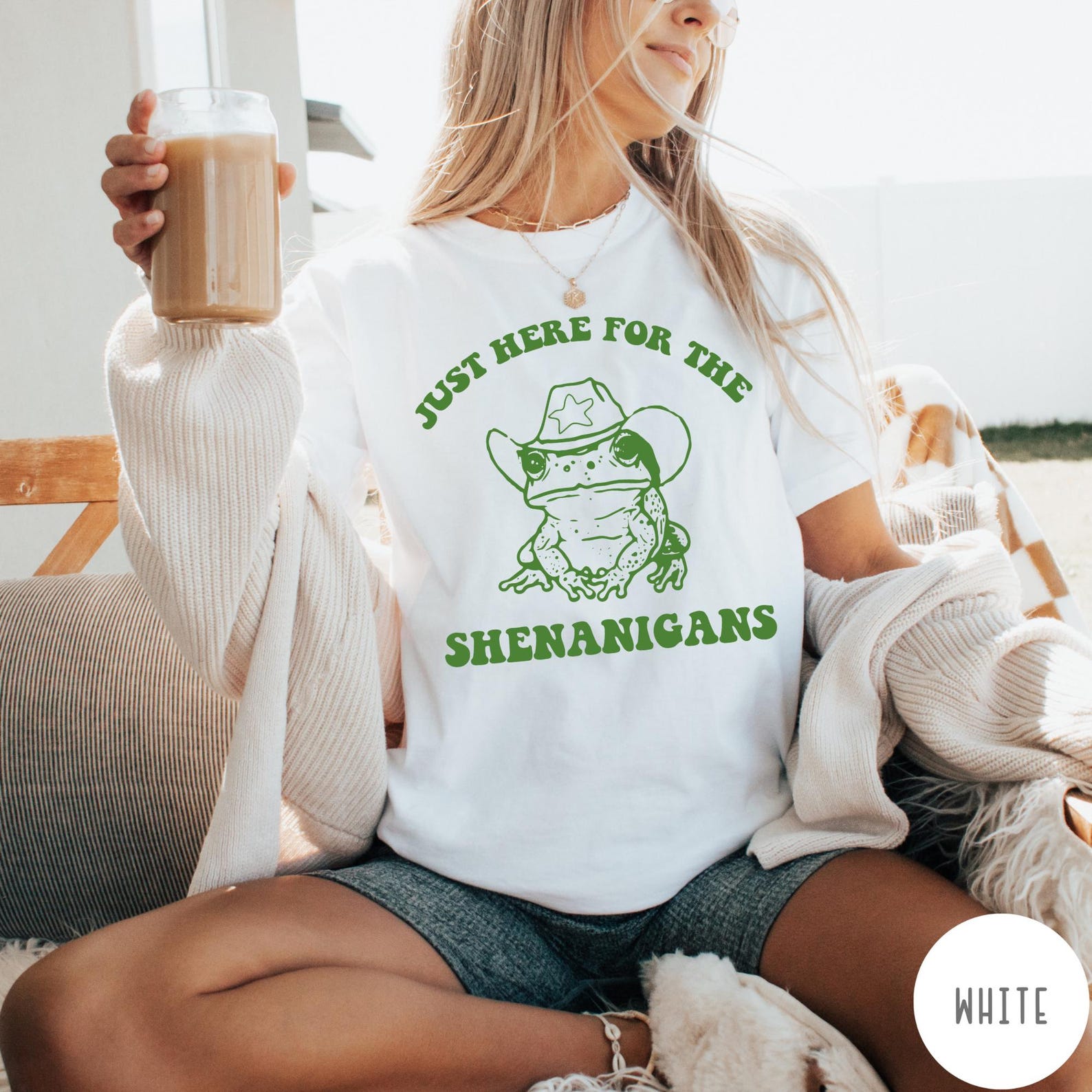 Just Here For The Shenanigans Comfort Colors T-Shirt, Retro St. Patrick's Day Shirt, Vintage Graphic St. Patrick's Tee