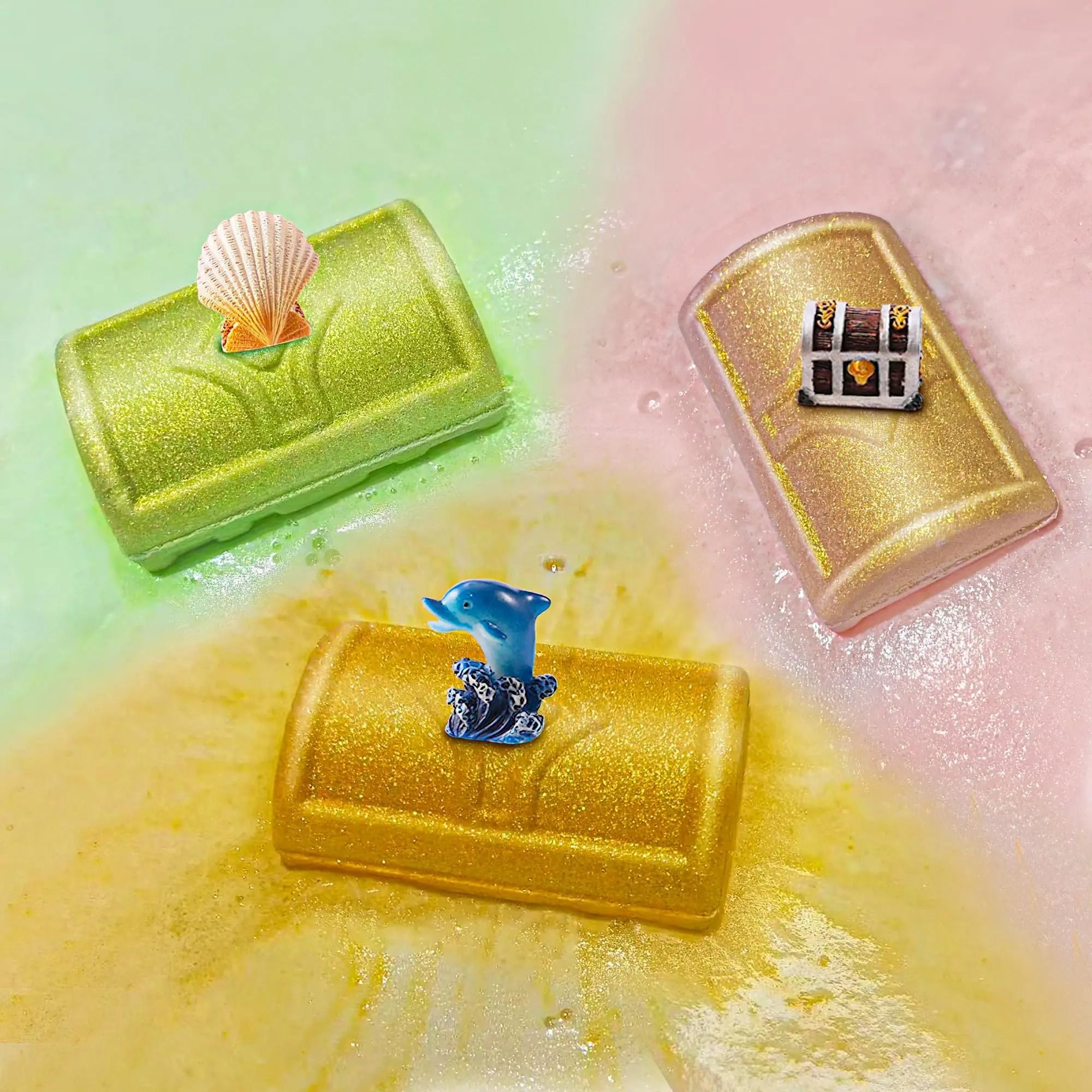 TreasureSplash Kids Bath Bombs with Surprise Toys Inside 9 Pack Gift Set