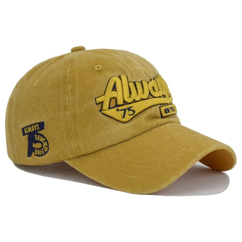 Vintage Washed Denim Baseball Cap with Embroidered Letter – Adjustable Unisex Streetwear Hat