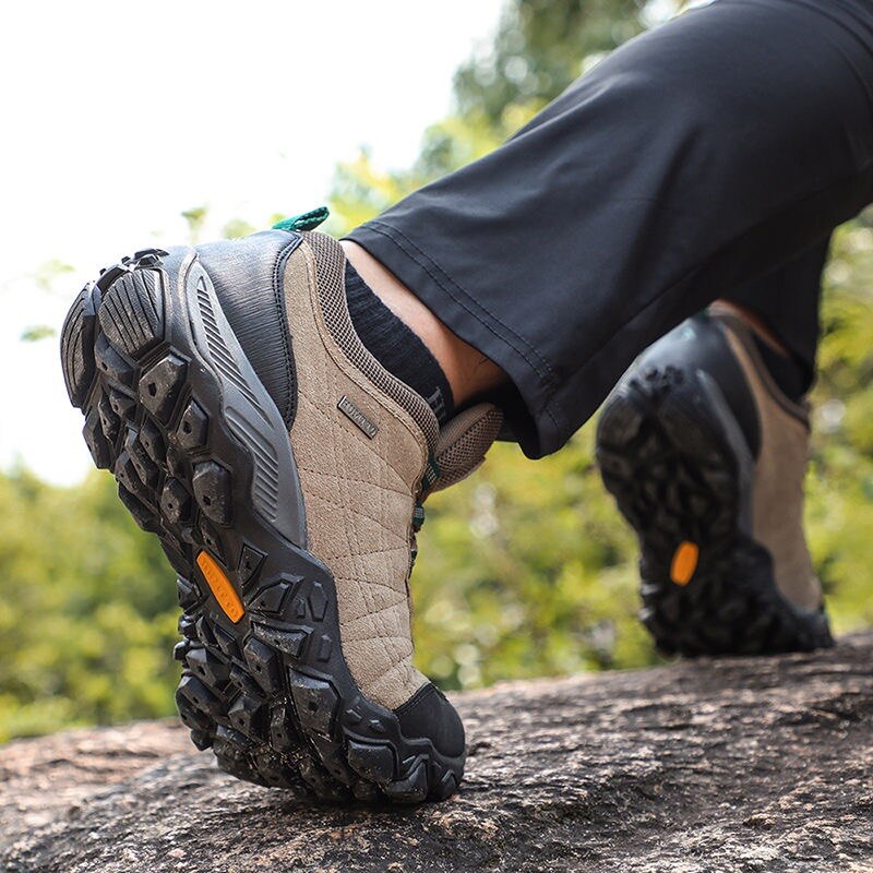 Leather Mens Hiking Shoes Winter Trekking Climbing Sneakers Durable Outdoor Work Boots
