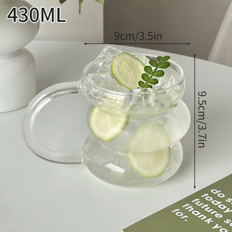 Transparent Juice Milk Coffee Mug, Glass Cup Heat-resistant Tumbler,Rose Glass Cup Drinkware