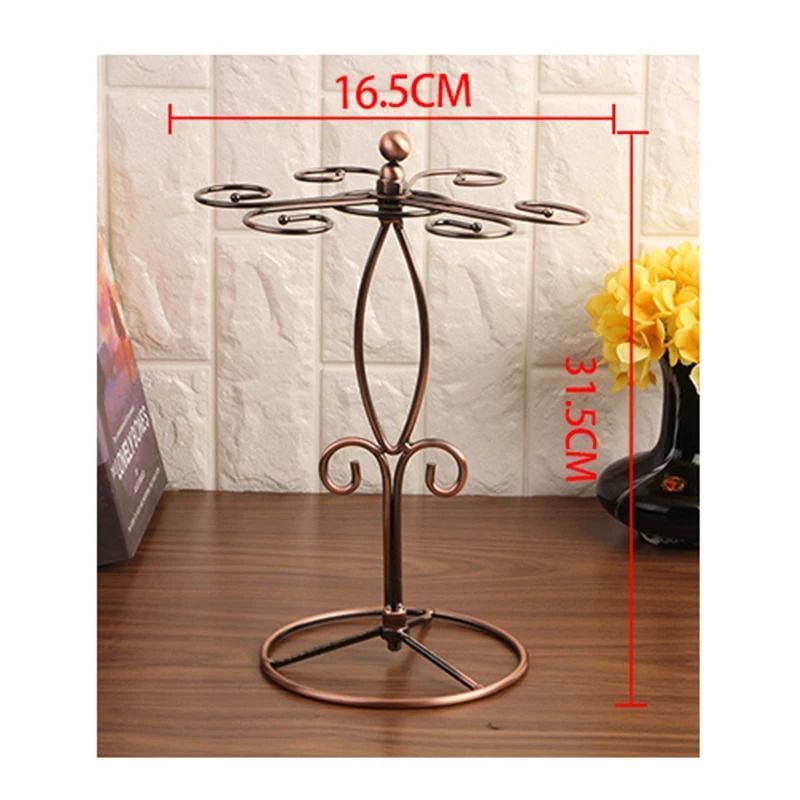 Countertop Wine Glass Rack for 6 Glasses Kitchen Storage and Home Decor